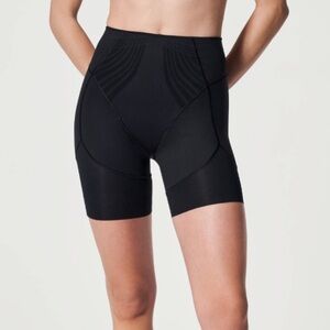 SPANX Haute High Rise Contour Mid Thigh Bike Shorts Very Black XS